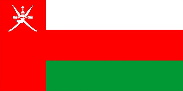 2D illustration of the flag of Oman