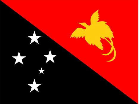2D illustration of the flag of Papua New Guinea vector