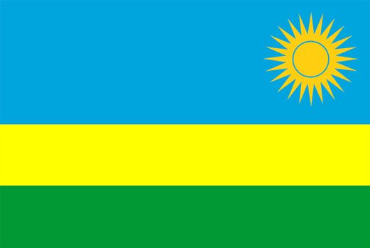 2D illustration of the flag of Rwanda