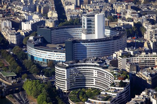 Aerial view at Paris architecture from the Eiffel tower