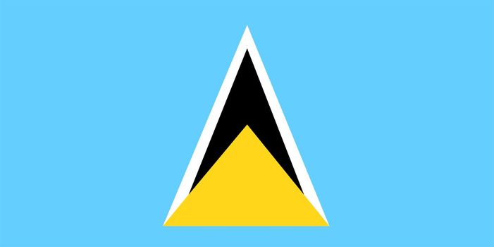 2D illustration of the flag of Saint Lucia vector