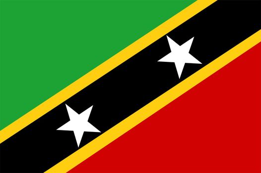 2D illustration of the flag of Saint Kitts and Nevis vector