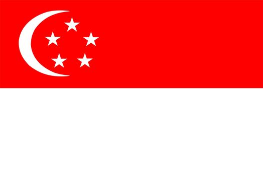 2D illustration of the flag of Singapore