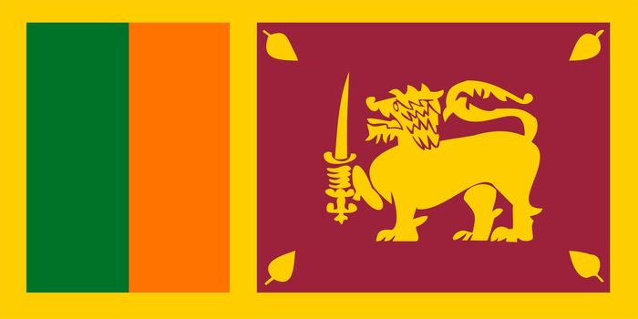 2D illustration of the flag of Sri Lanka
