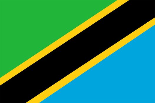 2D illustration of the flag of Tanzania