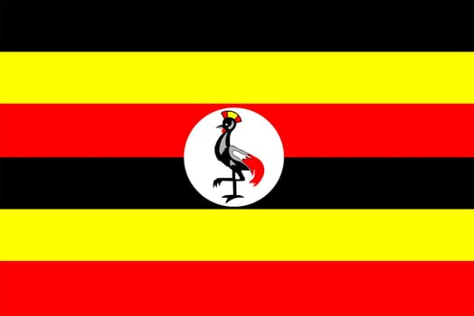2D illustration of the flag of Uganda