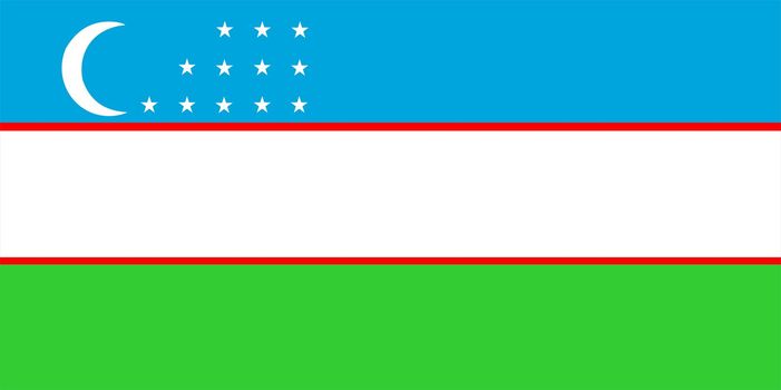 2D illustration of the flag of Uzbekistan