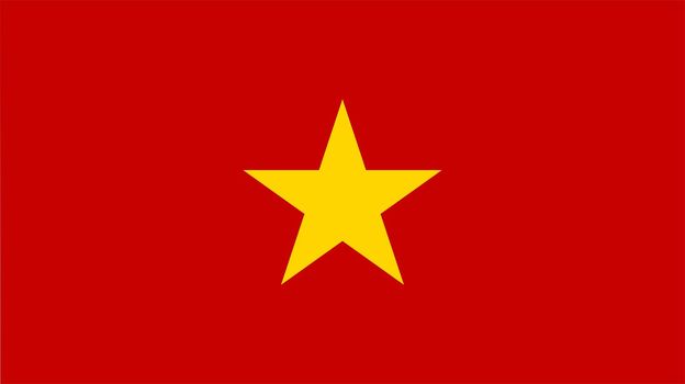 2D illustration of the flag of vietnam
