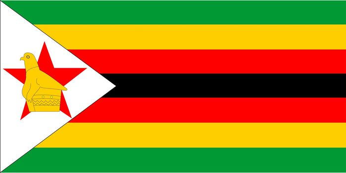 2D illustration of the flag of Zimbabwe