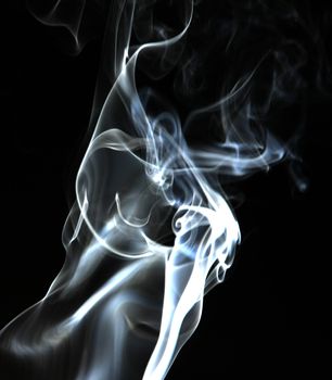 Smoke with a black background. Abstract element to help your design