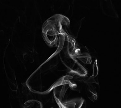 Smoke with a black background. Abstract element to help your design