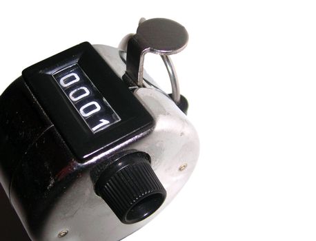 a close detail of a metallic clicker
