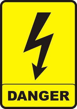 danger sign with black color and yellow background