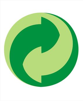 recycle sign with green color and white background