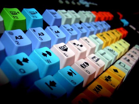 an image with a video editing colorful keyboard