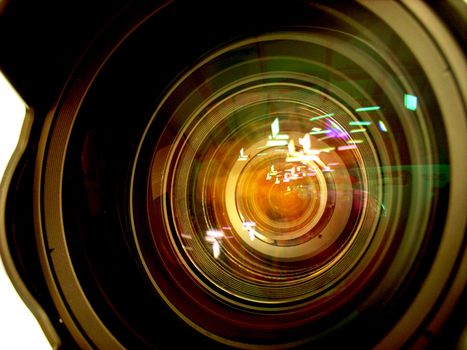 an image with a television camera lens