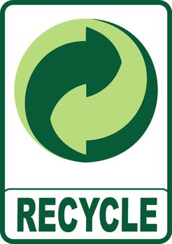 Recycle symbol isolated with green color on white background
