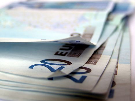 Euro banknotes money