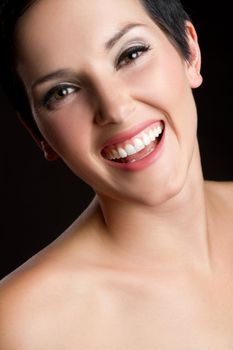 Beautiful smiling laughing happy woman