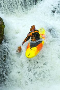 Kayaking. Waterfalls in Norway. July 2010