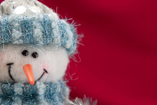 Christmas card with a snowman for congratulations