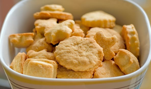 Homemade cookies on plate. Natural lighting and a small depth of field.
