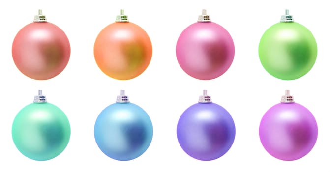 Set of Christmas bright flashing colored balls