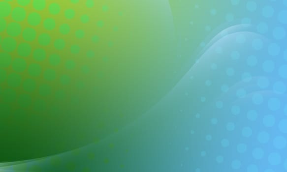 Abstract background for all purposes. Contains blue and green gradients and dotted effects. Quiet colors, low contrast.