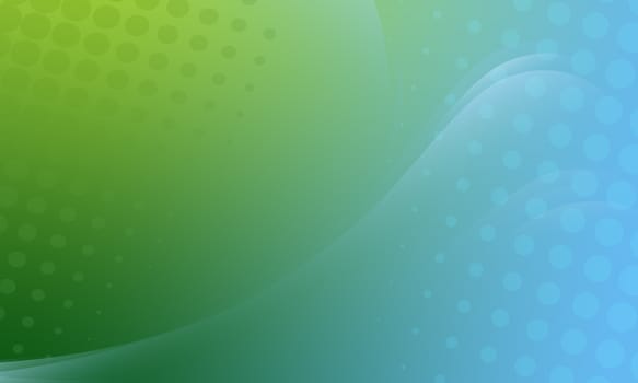 Abstract background for all purposes. Contains blue and green gradients and dotted effects. Quiet colors, low contrast.