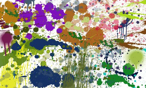 Art background with splashes and spray paint