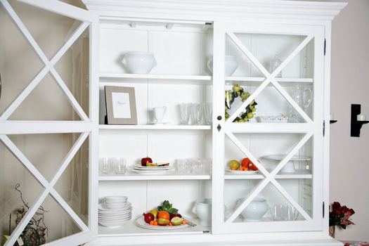 An wooden old-fashioned cupboard
