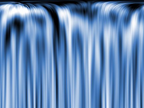 Flowing water, rapid flows like a waterfall. Blue tone. Illustration symbolizing energy, movement, and transparency. Abstract background for any purpose