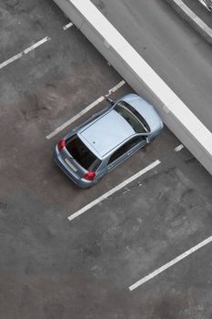 Car parking, top view. One car and free space around