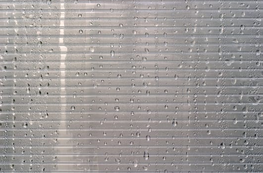 Water droplets on a transparent background with stripes. Abstract stylish background for any designer's purposes