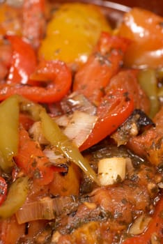 Spanish vegetable stew, pisto, a food background