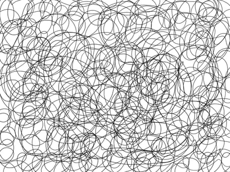 Tangle abstract black and white illustration background