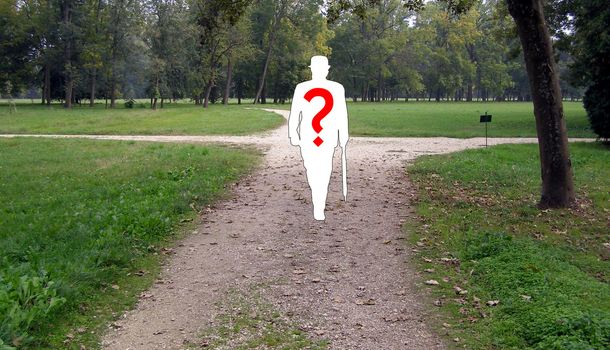 Man facing a difficult decision