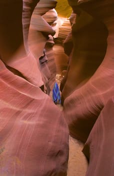 NAtive girl in the famouse corkscrew canyons of Arizona