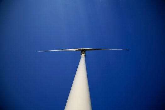 A modern wind turbin creating green energy

