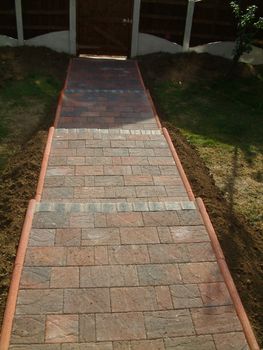newly constructed paving block steps