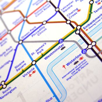 Tube map of the London Underground subway metro network