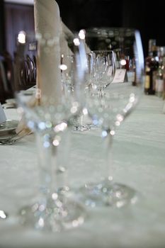 two glasses of wine or champagne on the table