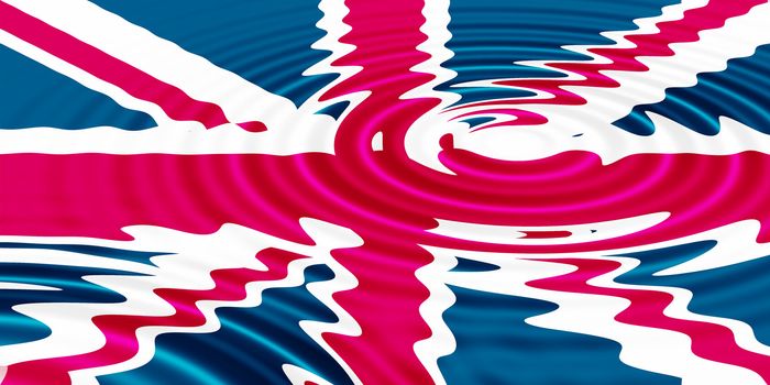 UK union jack flag underwater in a water pound