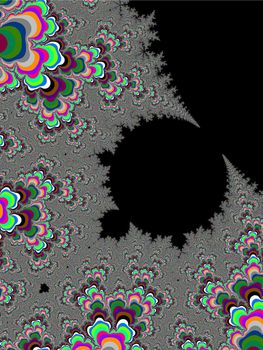 Fractal Mandelbrot set coloured illustration or background