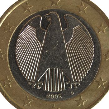 Detail of German Euro coin with eagle