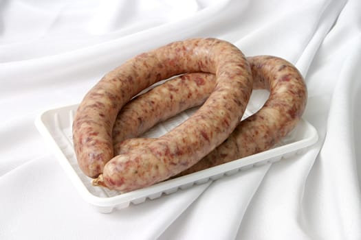 Ready house sausage on a plate