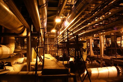 Pipes inside energy plant     