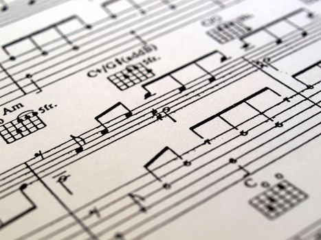 Detail of a music sheet or score