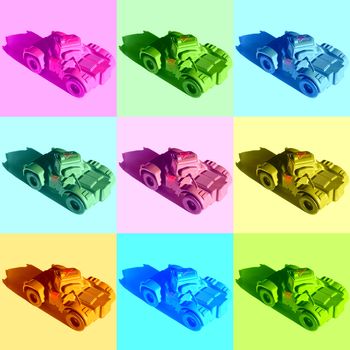 Russian tanks illustration in pop art style