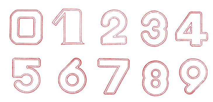 Rubber stamps of decimal number